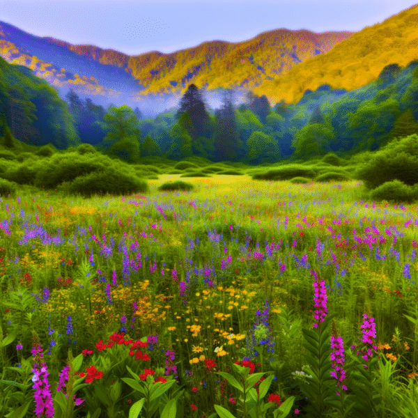 mountains flowers