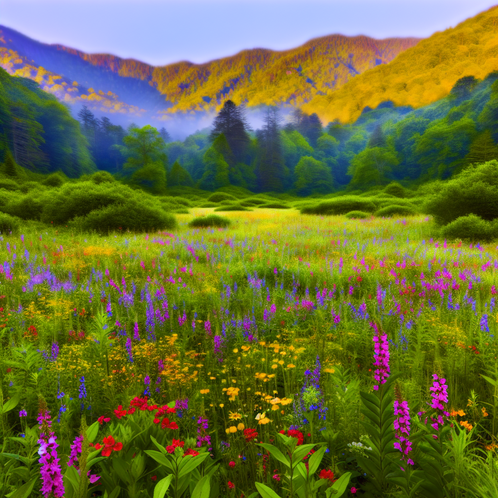 mountains flowers